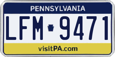 PA license plate LFM9471