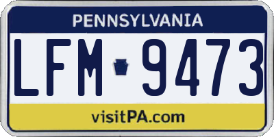 PA license plate LFM9473