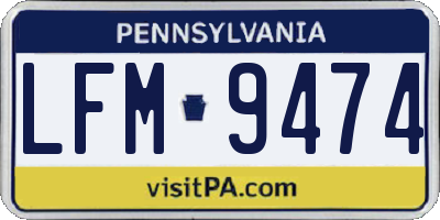 PA license plate LFM9474