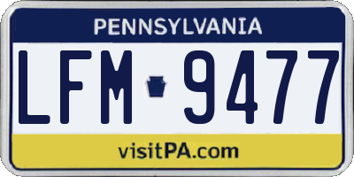PA license plate LFM9477