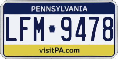 PA license plate LFM9478