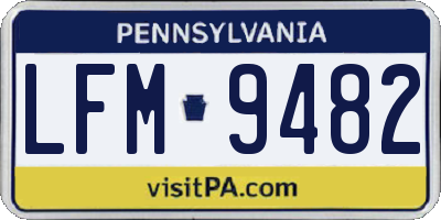 PA license plate LFM9482