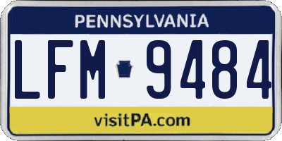 PA license plate LFM9484
