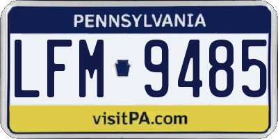 PA license plate LFM9485