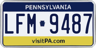 PA license plate LFM9487