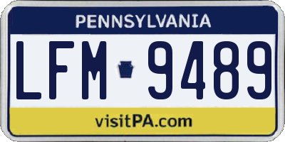PA license plate LFM9489