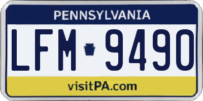 PA license plate LFM9490