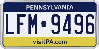 PA license plate LFM9496
