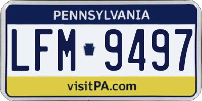 PA license plate LFM9497