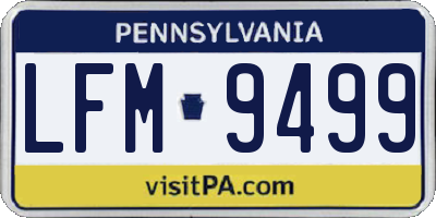 PA license plate LFM9499