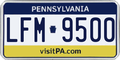 PA license plate LFM9500