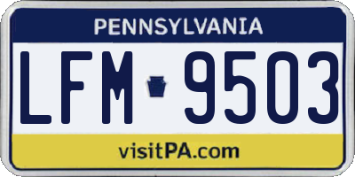PA license plate LFM9503