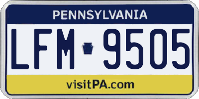PA license plate LFM9505