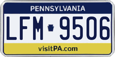 PA license plate LFM9506