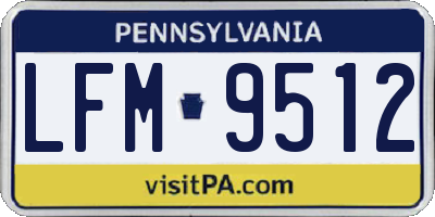 PA license plate LFM9512