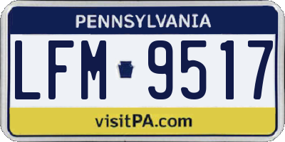 PA license plate LFM9517
