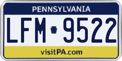 PA license plate LFM9522