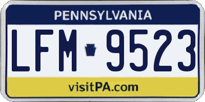 PA license plate LFM9523