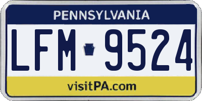 PA license plate LFM9524