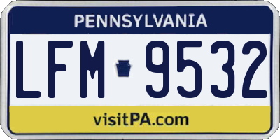 PA license plate LFM9532