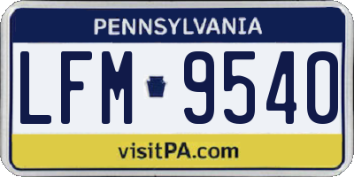 PA license plate LFM9540
