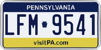 PA license plate LFM9541