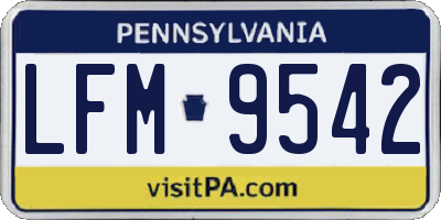 PA license plate LFM9542