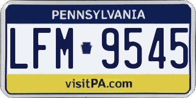 PA license plate LFM9545