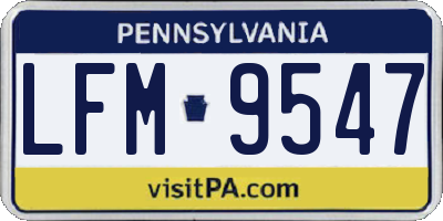 PA license plate LFM9547