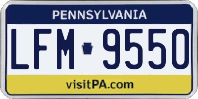 PA license plate LFM9550
