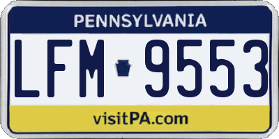 PA license plate LFM9553