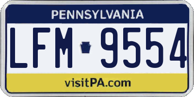 PA license plate LFM9554