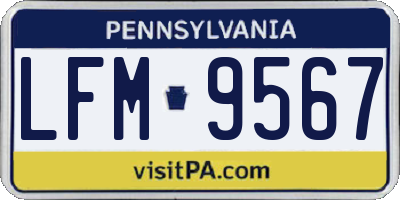 PA license plate LFM9567