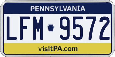 PA license plate LFM9572