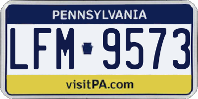 PA license plate LFM9573