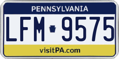 PA license plate LFM9575