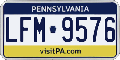 PA license plate LFM9576