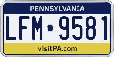 PA license plate LFM9581