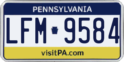 PA license plate LFM9584