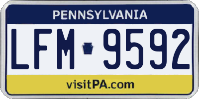 PA license plate LFM9592