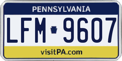 PA license plate LFM9607