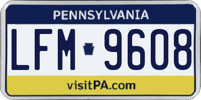 PA license plate LFM9608