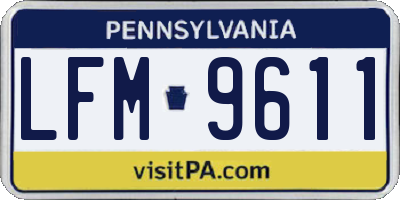 PA license plate LFM9611