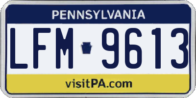 PA license plate LFM9613