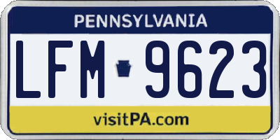 PA license plate LFM9623