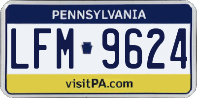 PA license plate LFM9624