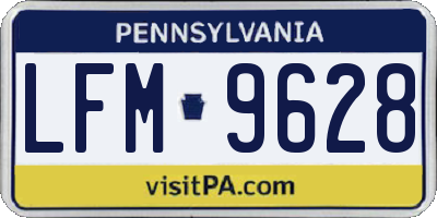 PA license plate LFM9628