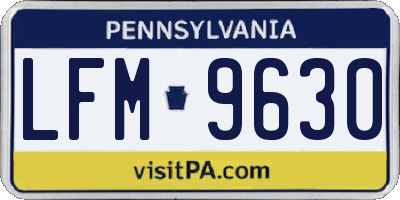 PA license plate LFM9630
