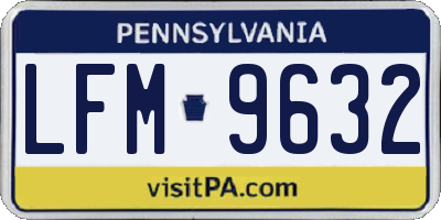 PA license plate LFM9632