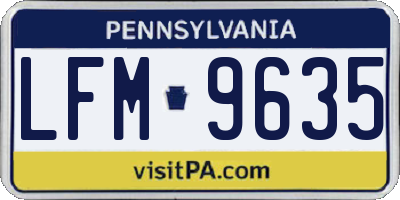 PA license plate LFM9635